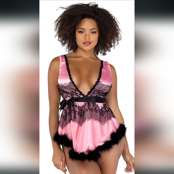 Roma Other - ON THIN ICE SATIN BABYDOLL NWT
